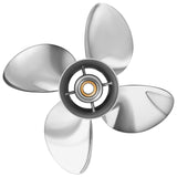 Upgrade OEM Edelstahl-Außenbordpropeller passend für Tohatsu- und Nissan-Motoren 115–250 PS, 15 Keilzähne, rechts, 4 Blätter
