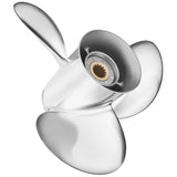 OEM Stainless Steel Outboard Propeller fit Tohatsu&Nissan Engines 75-140HP 15 Spline Tooth,RH,3 Blades