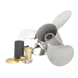 15 1/2 x 19 rustfritt stål utenbordsbåtpropeller passer til Mercury-motor 150–250 hk, delenummer 48-13701A46, 15 splinetann, venstre