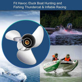 YBS Boat Outboard Propeller Stainless Steel 10.25 x 14/15/16-G Polished/Black