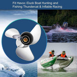 YBS Boat Outboard Propeller Stainless Steel 10.25 x 14/15/16-G Polished/Black