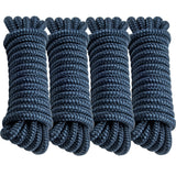 Boat Dock LinesImproved Double Braided Nylon Boat Ropes for Docking with 12" Loop,Hurricane-resistant Grade Marine Rope for Sailboats,Pontoons,Fishing Boats Navy Blue