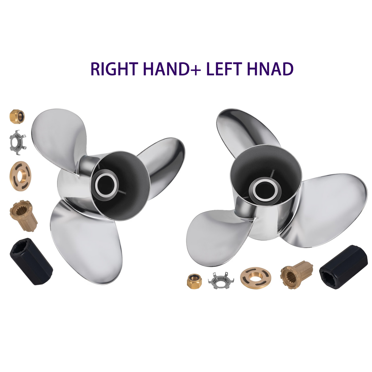 RH+LH 3 Blade Stainless Steel Boat Propeller Prop for Mercury Mercruiser Alpha One and Bravo 1