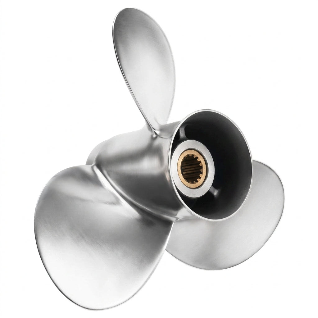 9 1/4x9 | 9 1/4x10 | 9 1/4x11 | 9 1/4x12 en acier inoxydable à taille BRP Johnson Evinrude Moteurs de bateau 8HP-15HP 3 pales 13 cannelures RH