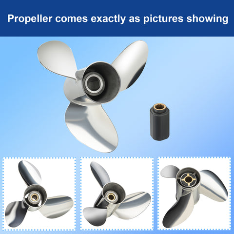 13 1/2x20 Raker Series OEM Stainless Steel Propeller Fit Yamaha Outboard Engines 70-100hp/OMC Motos 70-90hp 15 Tooth,RH