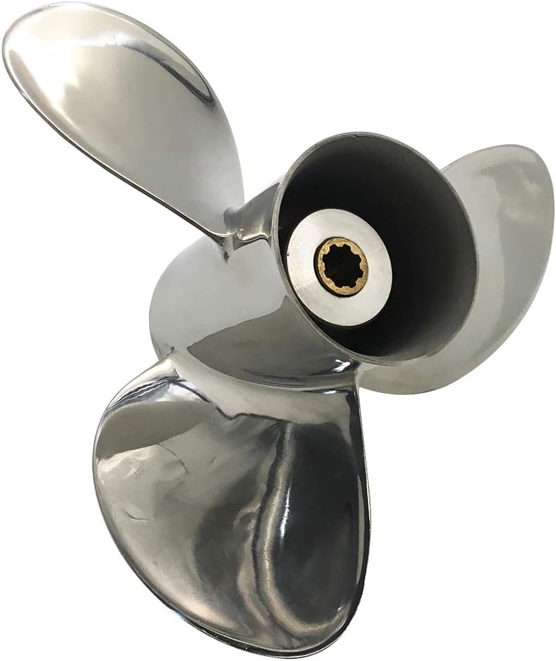 Upgrade Stainless Steel Outboard Boat Propellers fit Mercury Engines 6-15HP 8 Spline Tooth,RH