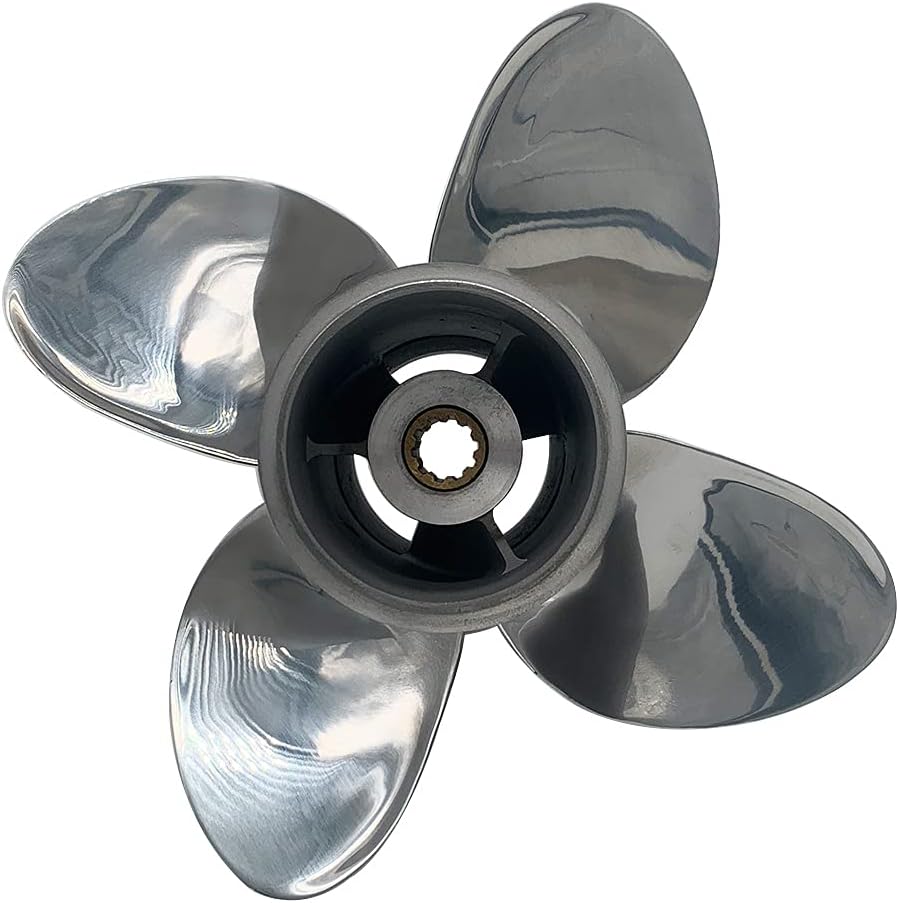 Upgrade Stainless Steel Outboard Boat Propellers fit Mercury Engines 9.9-25HP 10 Spline Tooth,RH