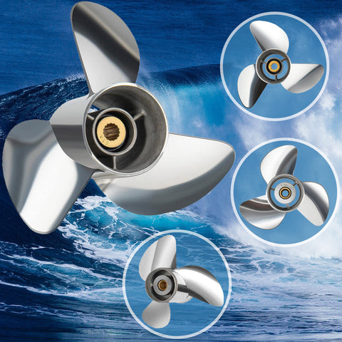 Stainless Steel Propeller for Yamaha Outboard Motos 150-250 HP, 15 Spline Tooth, RH