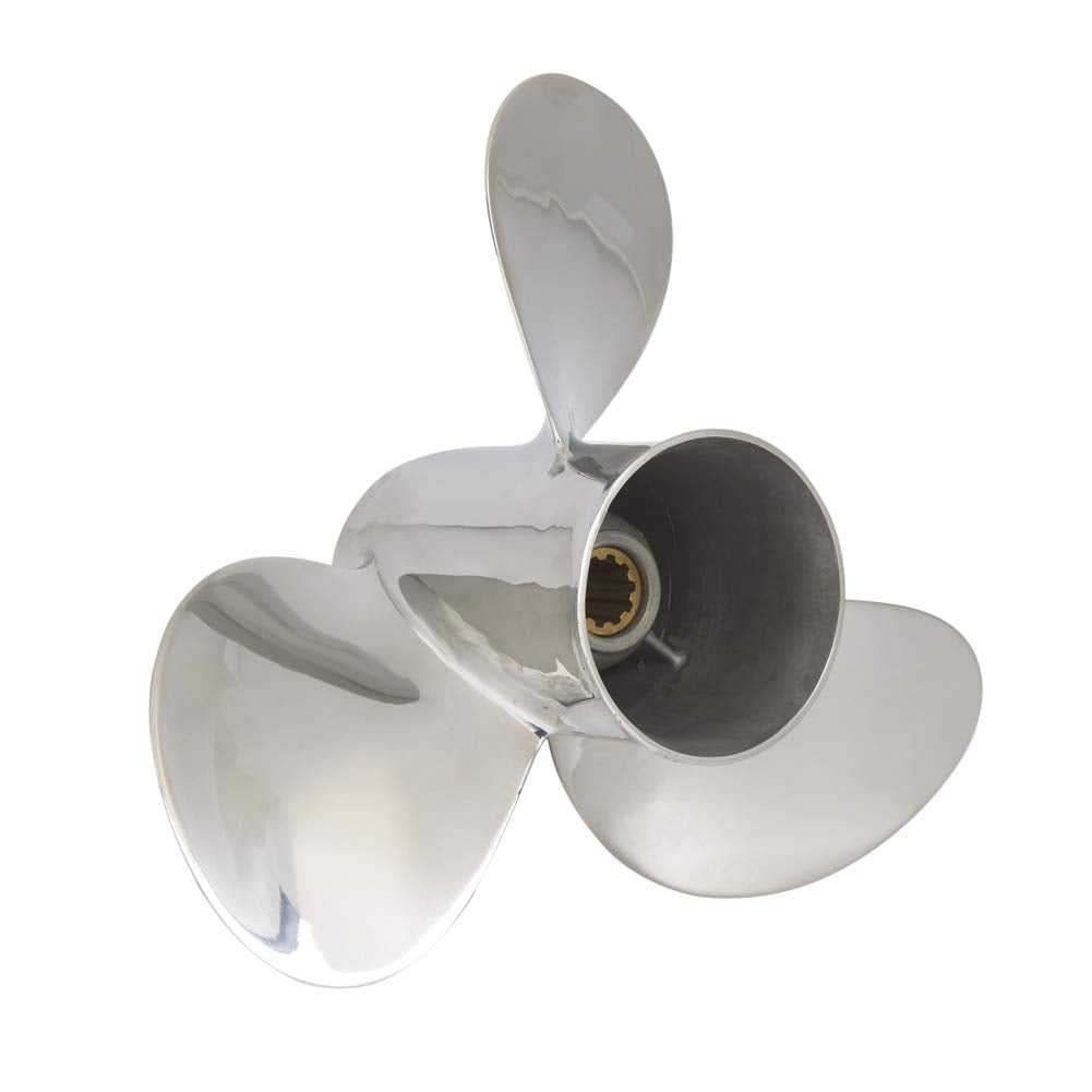 9 7/8 x 14 Hélices hors-bord en acier inoxydable adaptées aux moteurs Yamaha 20-30 ch, 10 cannelures, Rh