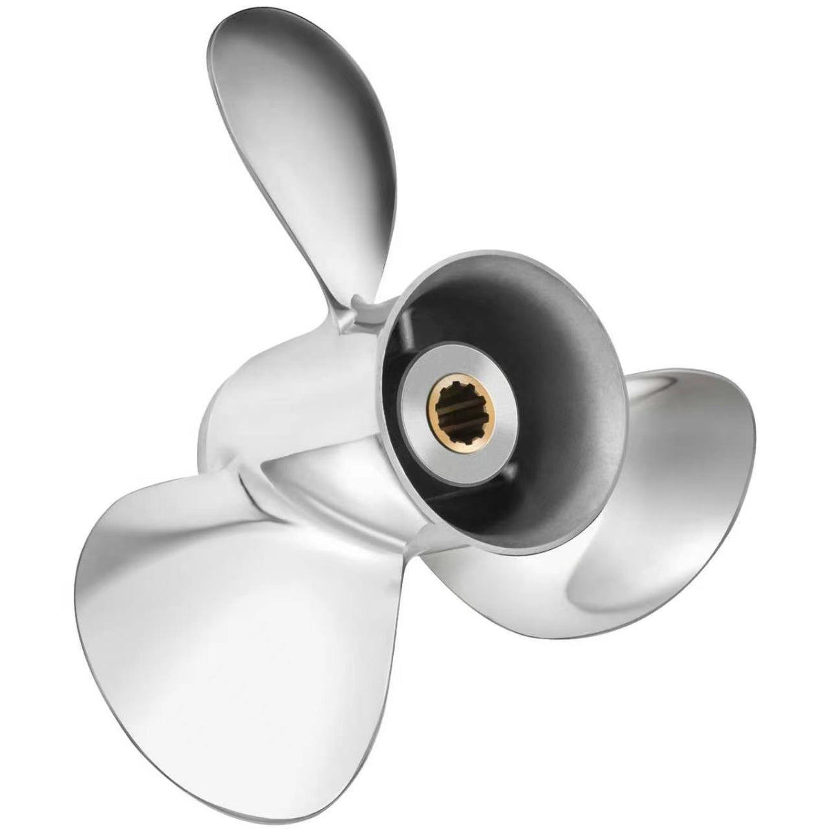 Upgrade le eliche fuoribordo in acciaio inox per barche montano motori a mercurio 9.9-25HP con 10 canneature, umorità relativa