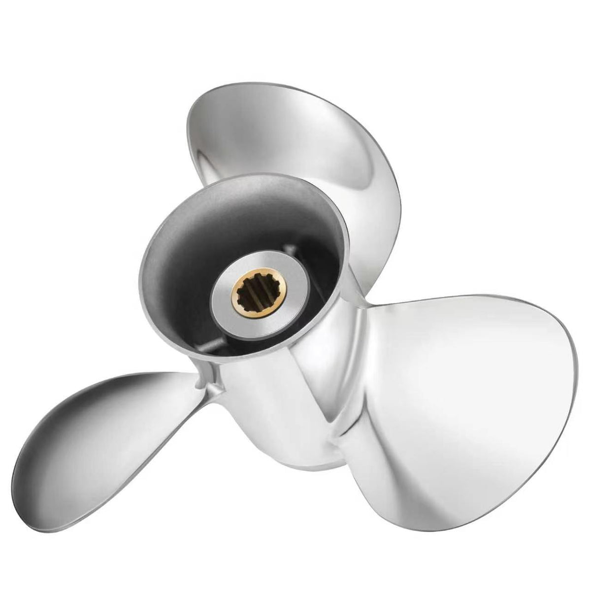 Oppgraderte propeller i rustfritt stål til påhengsmotorer, passer til Yamaha-motorer 25–60 hk, 13 spline-tenner, høyre