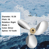 VIF 10.38 x18p Chopper | 48-43592A61 Upgrade OEM Stainless Steel Outboard Propeller fit Yamaha Motos 20-30 hp,Mercury Chopper II Racing Prop, 10 Spline Tooth hub Kits Installed, Rh