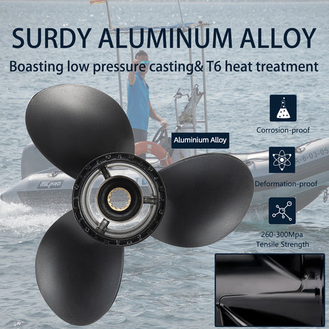 Aluminum Outboard Boat Propeller fit Suzuki Engines 35-65HP 13 Spline Tooth,RH