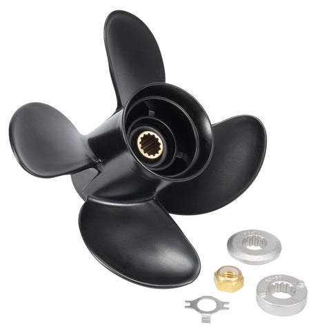 Qiclear 48-8M8026630 |10.3 x 13(Interchangeable Hub Kits Included) Upgrade Aluminum Outboard Propeller fit Compatible w/Mercury Mariner 25HP Bigfoot/Command Thrust 60Hp, 13 Spline Tooth, RH