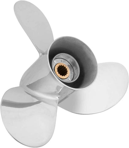 VIF OEM Upgrade 15 3/4 x 13,15 3/4 x 15, 15 5/8x 16, 15 1/2 x 17,15 3/8 x 18,15 1/4 x 19,15 1/8 x 20,15 x21,14 7/8x 22,14 3/4 x 23,14 1/2 x 25 Series Stainless Steel Propeller for Yamaha Outboard Motos 60-115 HP, 15 Spline Tooth, RH