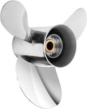 13 3/4 x 13 Stainless Steel Outboard Propeller for Yamaha Engines 50-130 HP Reference , 15 Tooth, RH