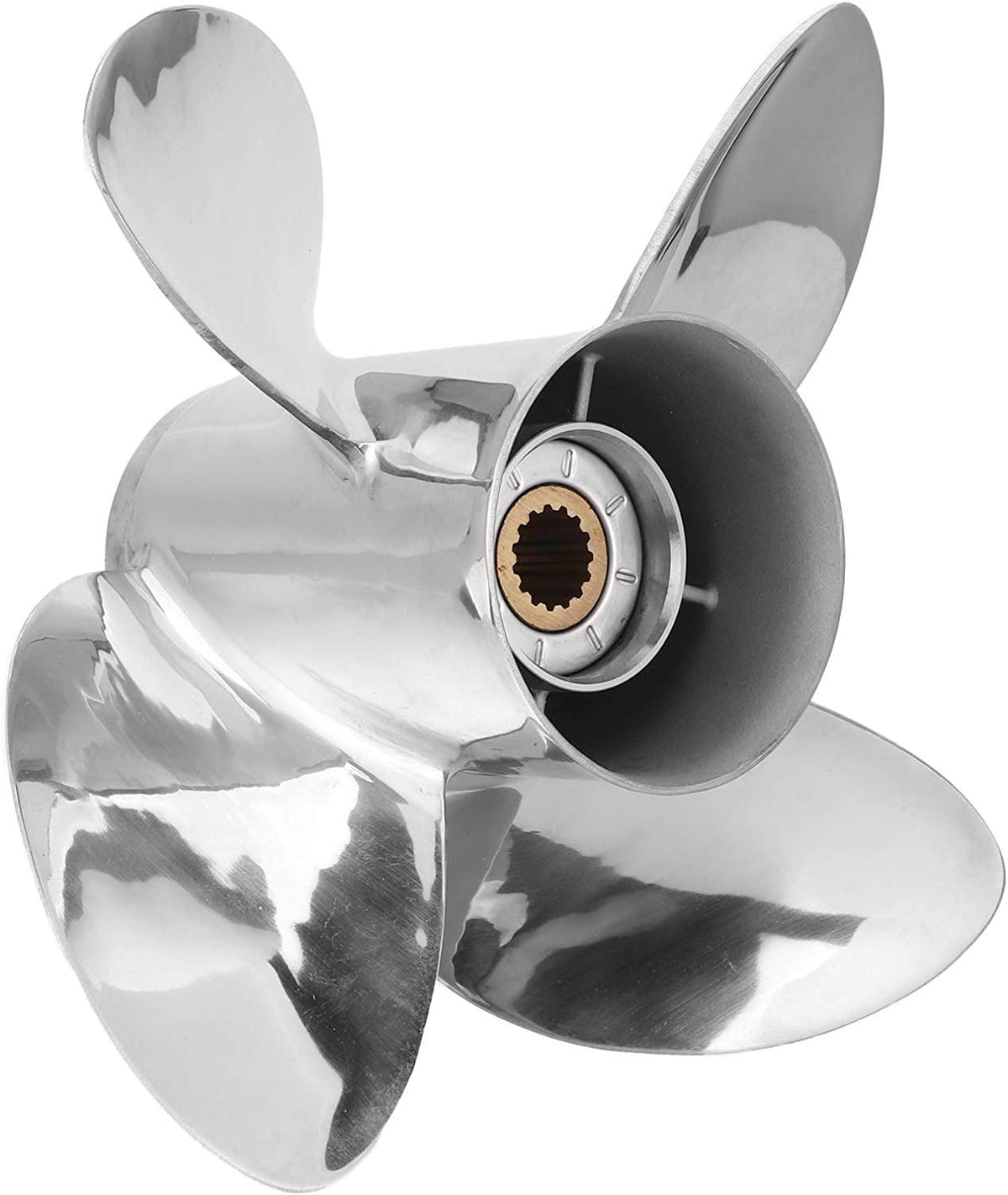 Mise à niveau VIF OEM 15 1/4 x 18, 15 1/4 x 20, 15 1/4x 22, 15 1/4 x 24 Série Hélice en acier inoxydable pour Yamaha Motos hors-bord 150-250 ch, 15 cannelures, RH