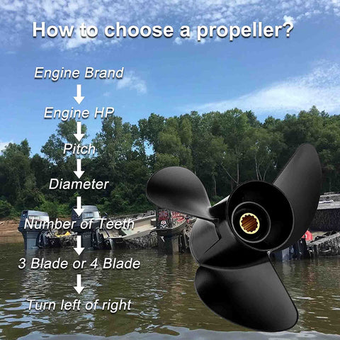 10.25 x 14/15/16-G Polished/Black Stainless Steel Boat Outboard Propeller for Yamaha Engines 40-60,13 Spline Tooth,Rh,Same Style as Original ybs Prop;Fit Havoc Duck Boat,Duck Hunting or Fishing